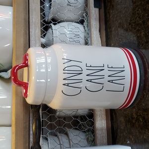 Rae dunn Christmas Candy cane lane